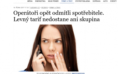 Z MÉDIÍ: Operátoři opět odmítli spotřebitele (Zdroj: Lidovky.cz)